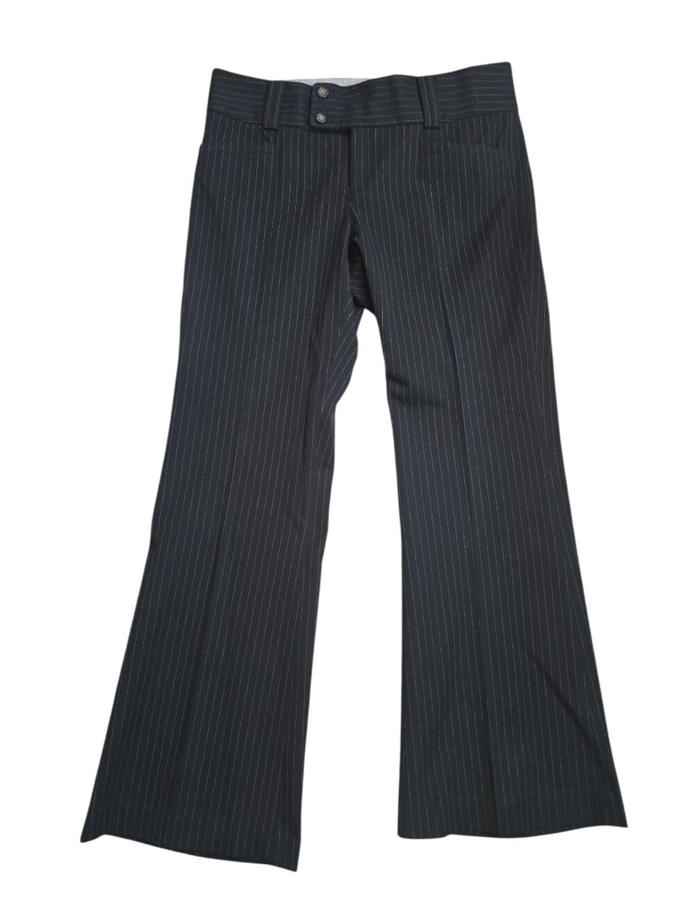 Banana Republic Pinstripe Sloan Flare Pants Black Size 8 Stretch 769864